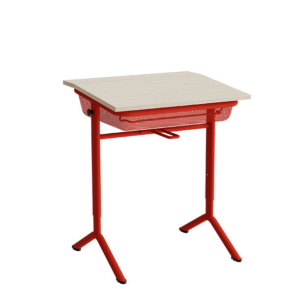 Elevbord Atlas 1128  650x550mm  Eg Højtrykslaminat  Rødt Stel