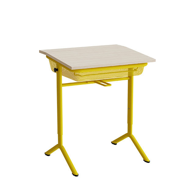 Elevbord Atlas 1128  650x550mm  Lyddæmpende Eg Højtrykslaminat  Gult Stel
