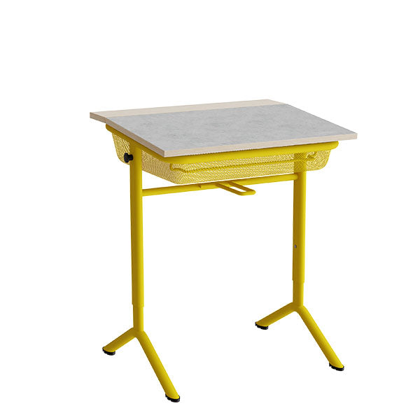 Elevbord Atlas 1128  650x550mm  Lys Grå Linoleum  Gult Stel