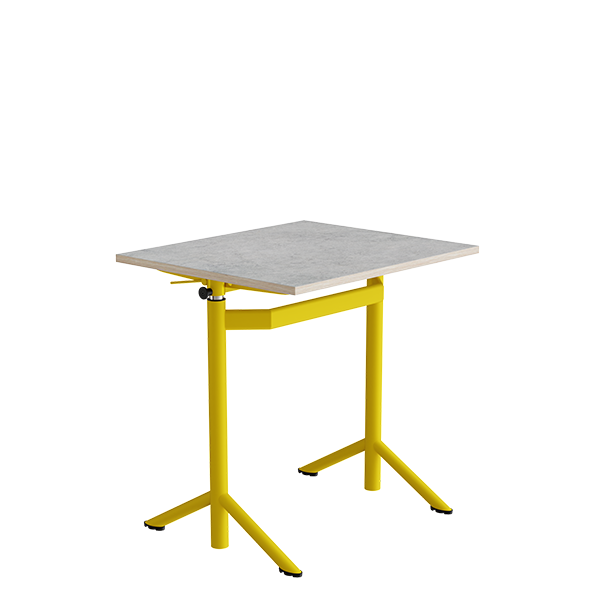 Elevbord Atlas 1132  700x600mm  Lys Grå Linoleum  Gult Stel