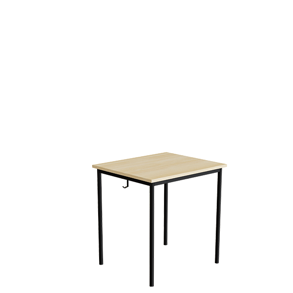Elevbord 166 700x600 Mm Højde 720 Mm Lydabsorberende Birk Laminat På Sort Understel
