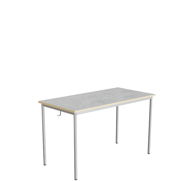 Elevbord 166 1200x600 Mm Højde 720 Mm Lys Grå Linoleum På Alugråt Understel