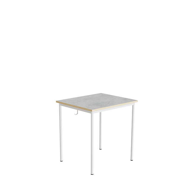 Elevbord 166 700x600 Mm Højde 720 Mm Lys Grå Linoleum På Hvidt Understel