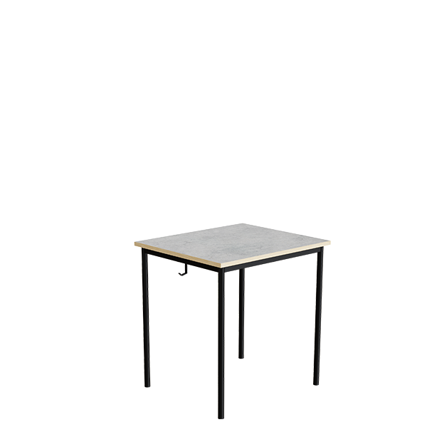 Elevbord 166 700x600 Mm Højde 720 Mm Lys Grå Linoleum På Sort Understel
