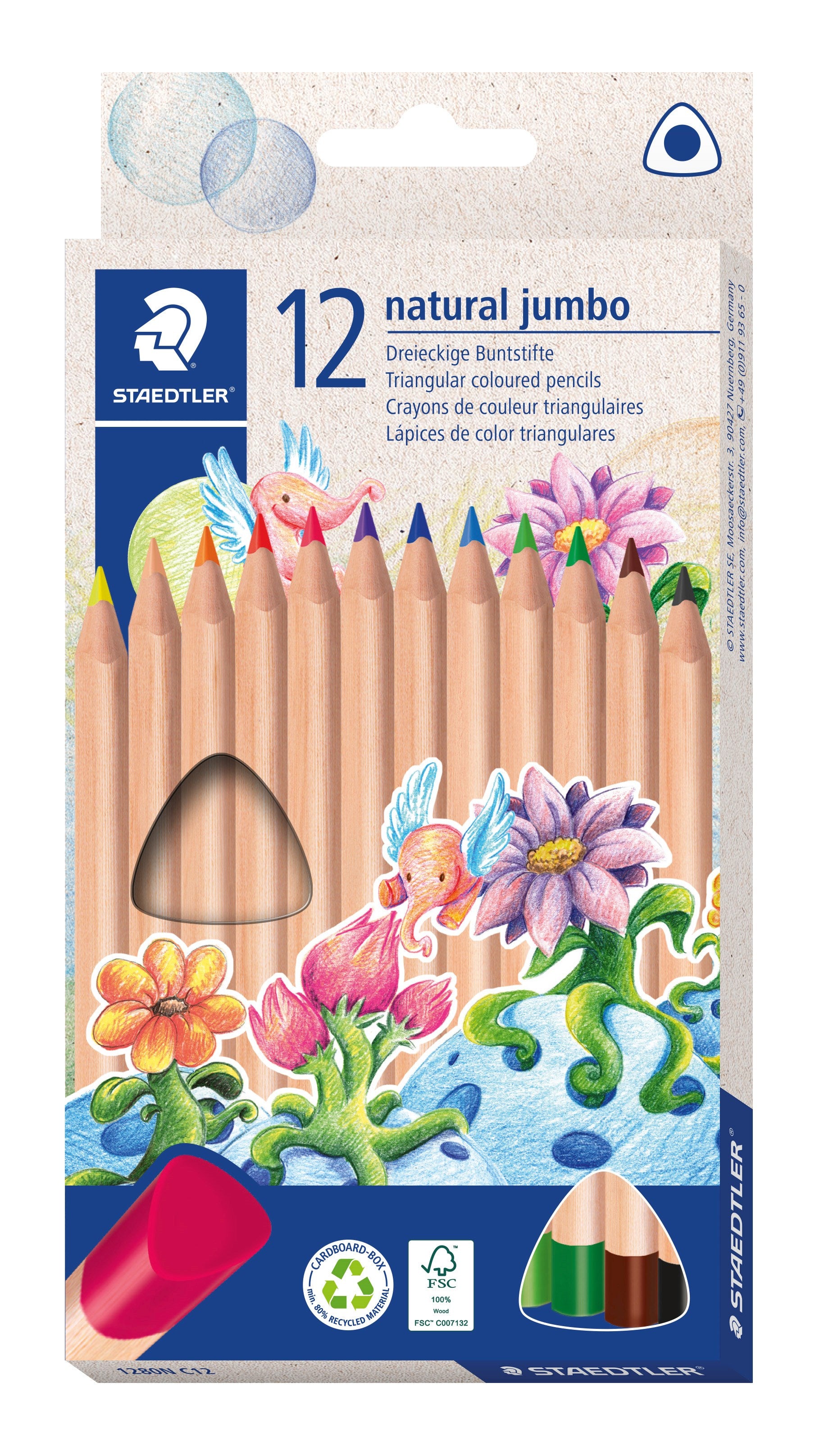 Farveblyant Noris Jumbo Trekant Natur Ass  12