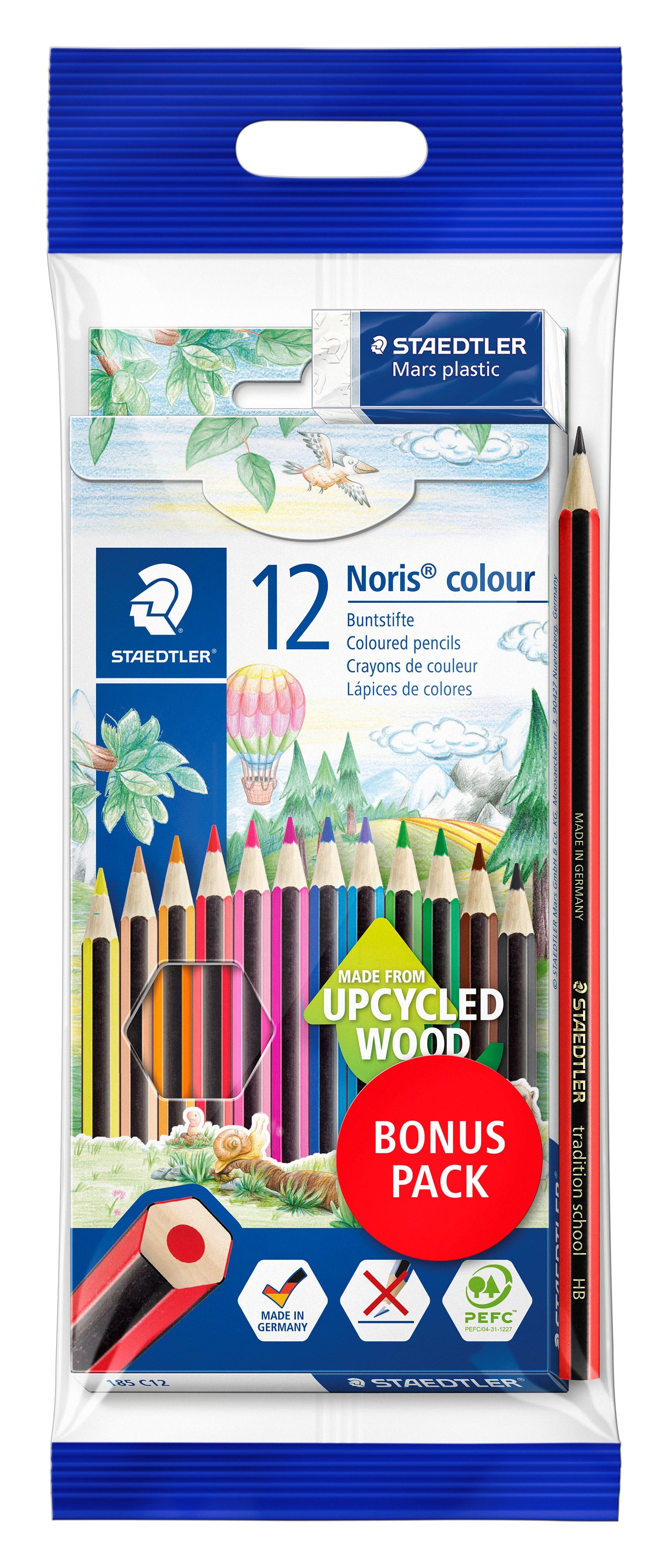 Farveblyant Noris Upcycled Wood Bonussæt Ass  12