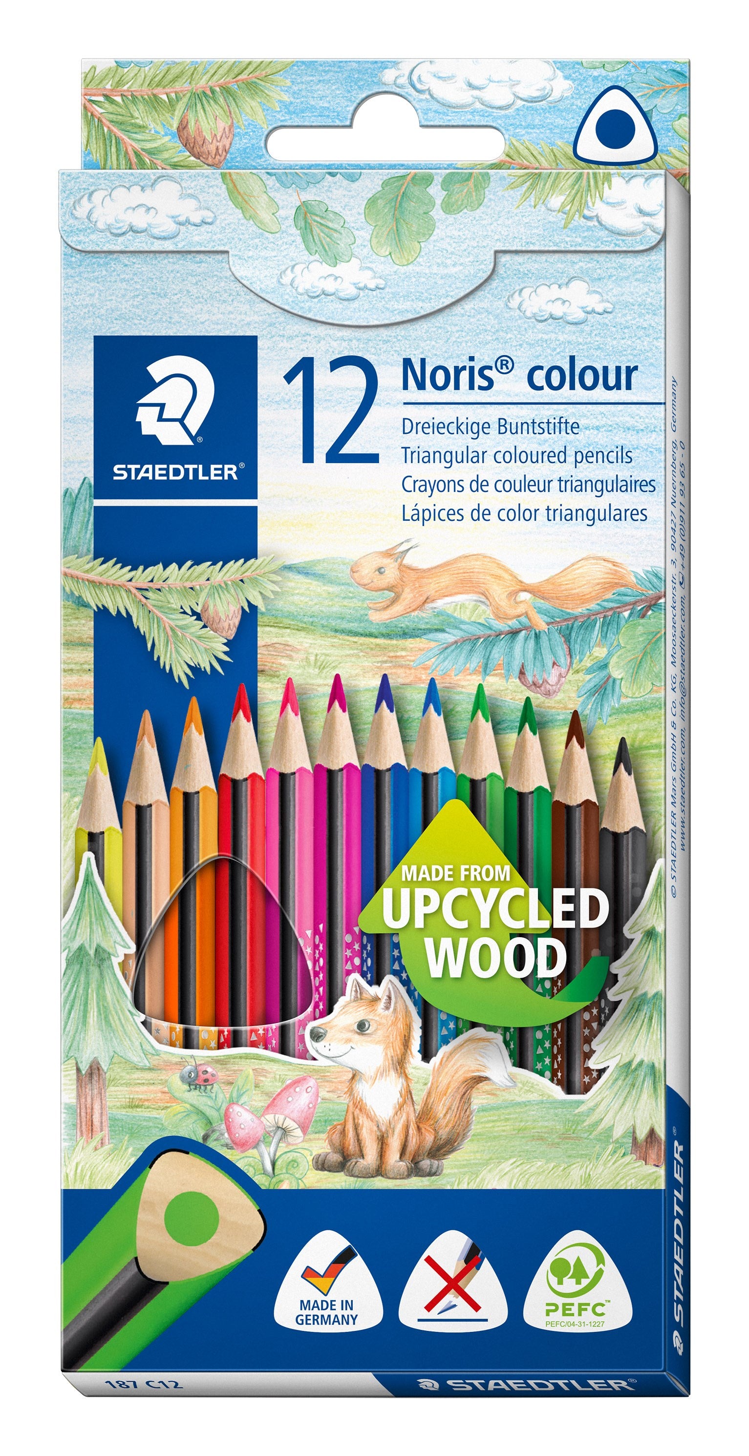 Farveblyant Noris Upcycled Wood Trekantet  12