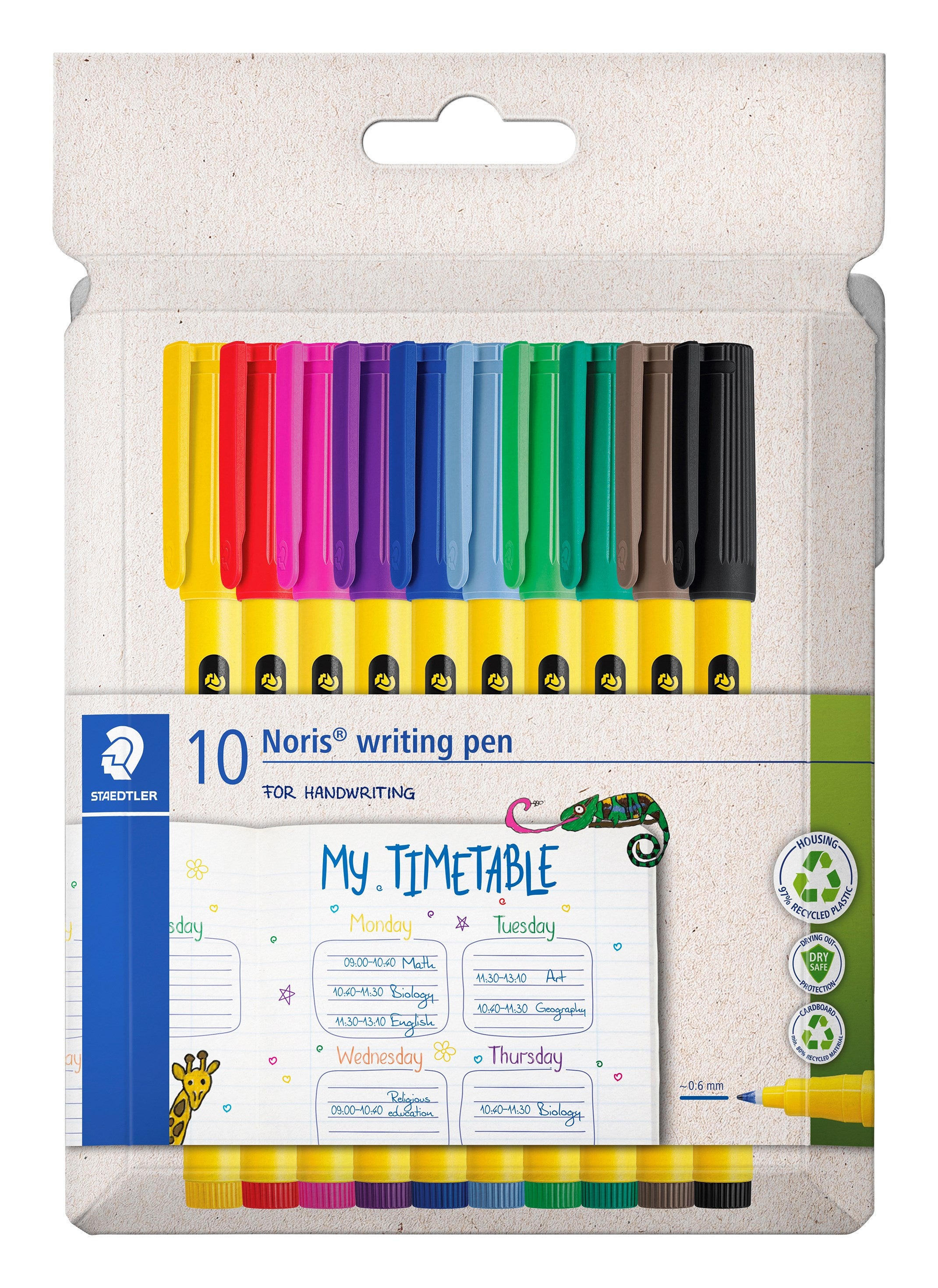 Fineliner Noris Skrivepen   6mm Ass  10
