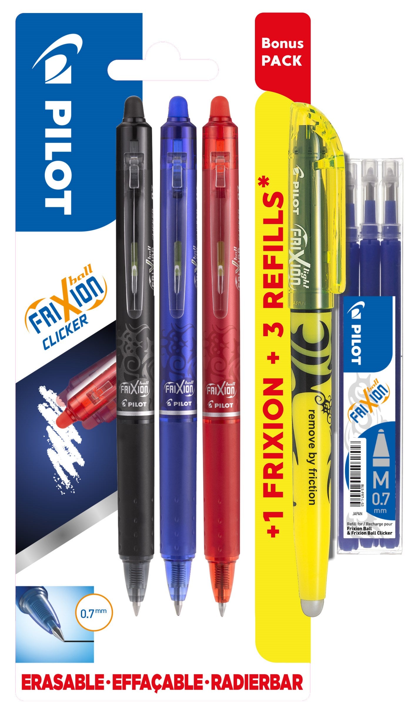 Frixion Clicker   Klik     Bonuspack   Light Refillset