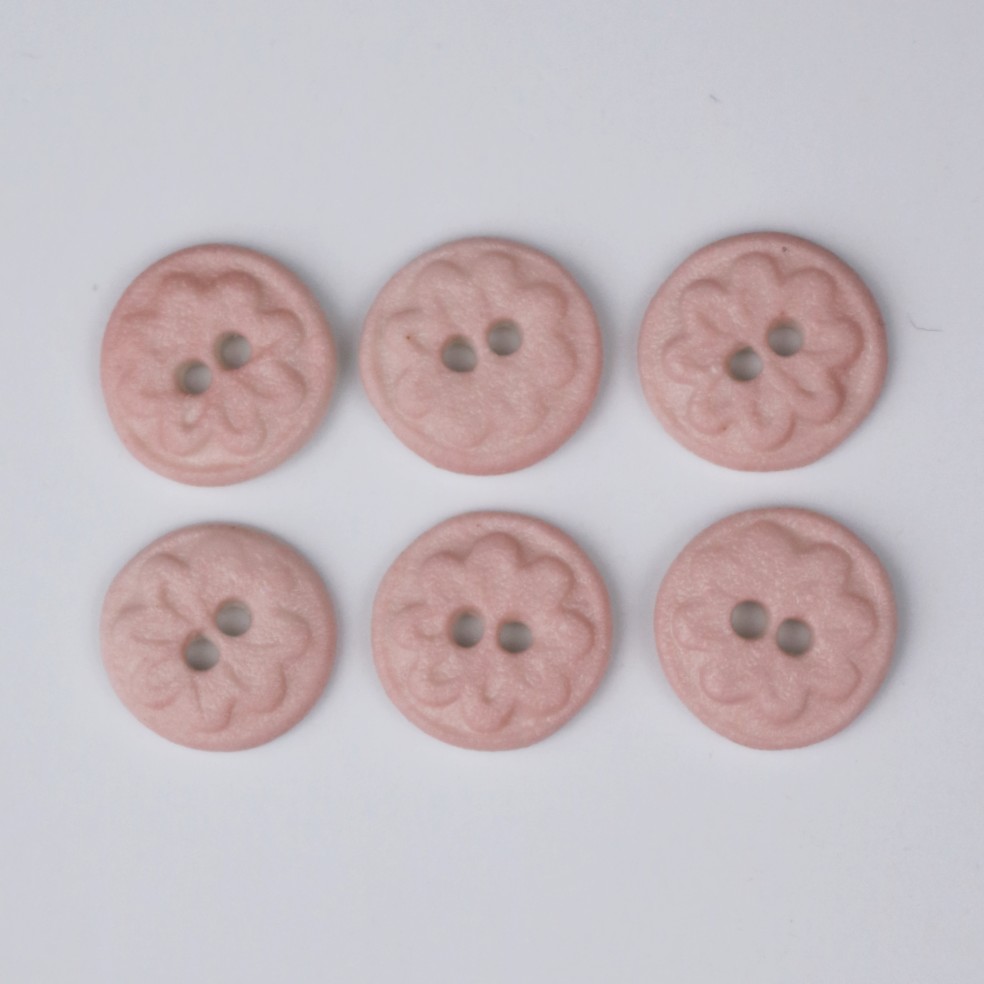 Håndlavede Knapper    Stk  Lyserød   39 Rosa Mini Flora 39  Nr  28