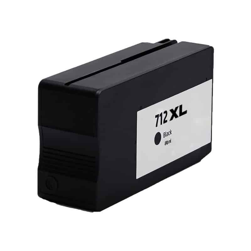 Hp 712  Sort Blækpatron 80 Ml 3ed71a Kompatibel
