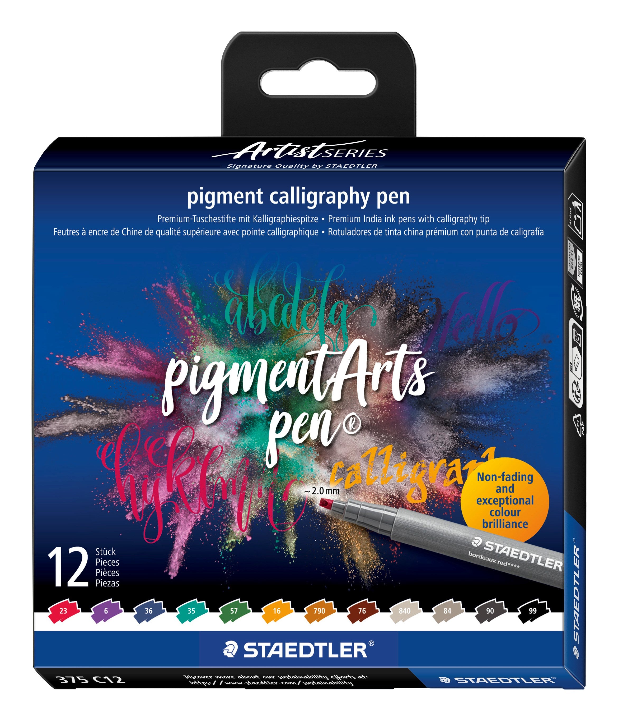 Kalligrafipen Pigment Arts Ass  12