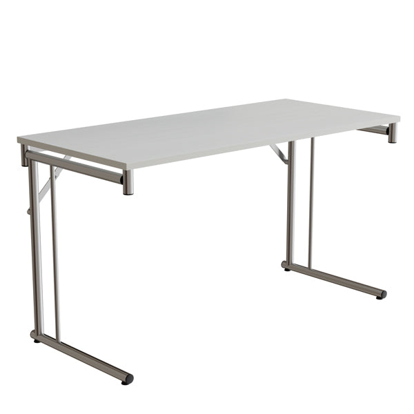 Klapbord Silhuett 1300x600mm Hvid Laminat Og Krom Stel