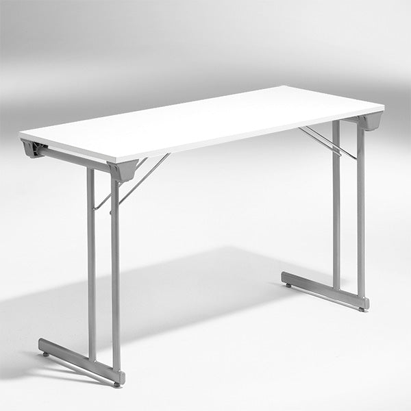 Konferencebord Kongress  Hvid 1200x500 Mm  Alugråt Understel