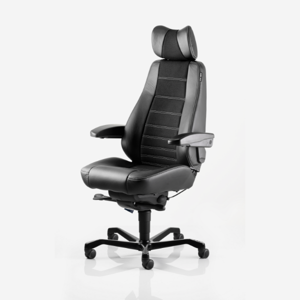 Kontorstol Kab Seating Controller  White-line Sort Fighter Inkl  Armlæn Og Nakkestøtte