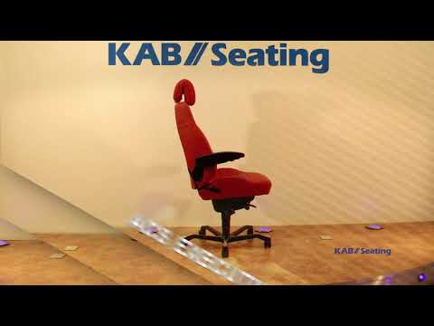 Kontorstol Kab Seating Controller  White-line Sort Skind Inkl  Armlæn Og Nakkestøtte