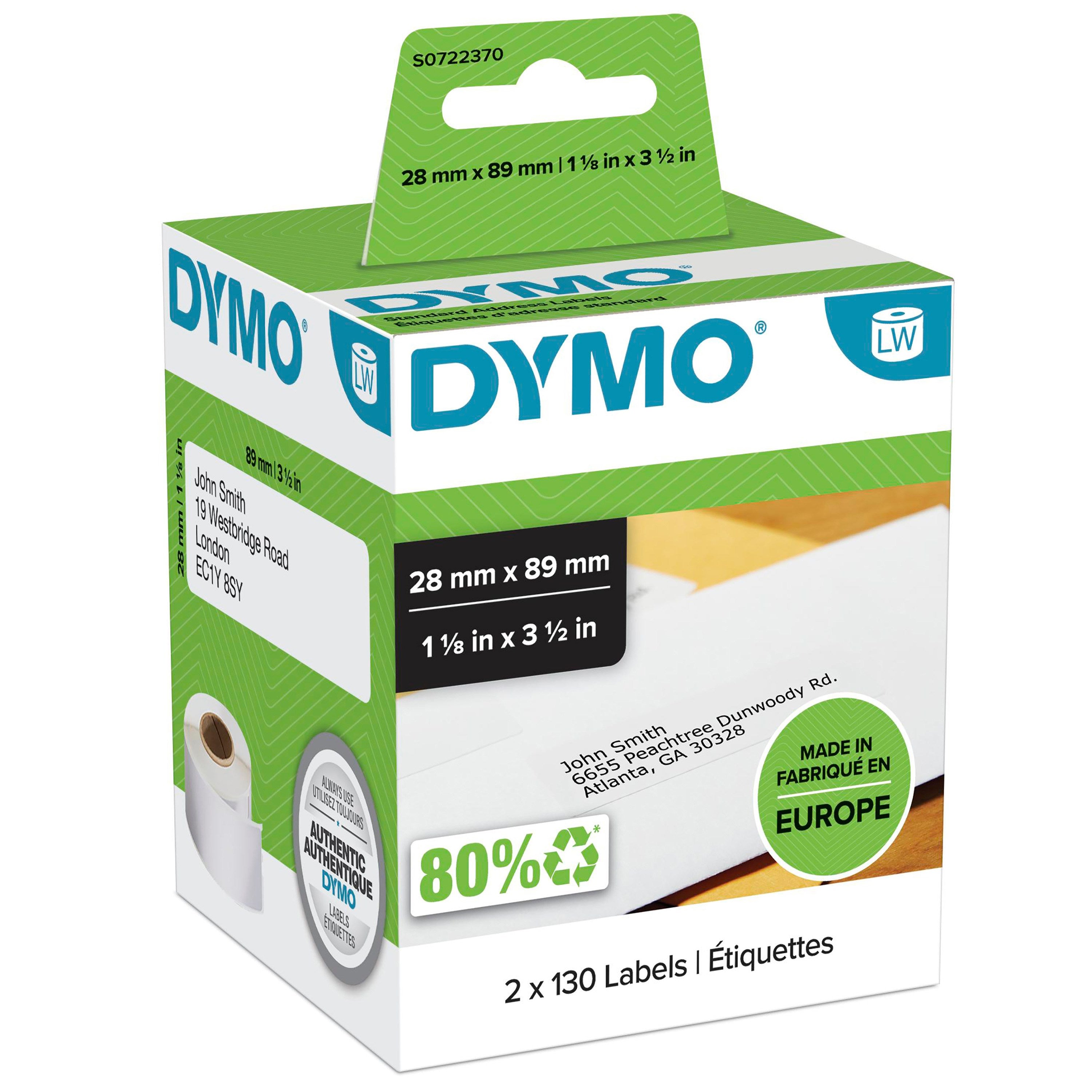 Label Addressing 28x89 Perm White  130 Labels On Both   Roll