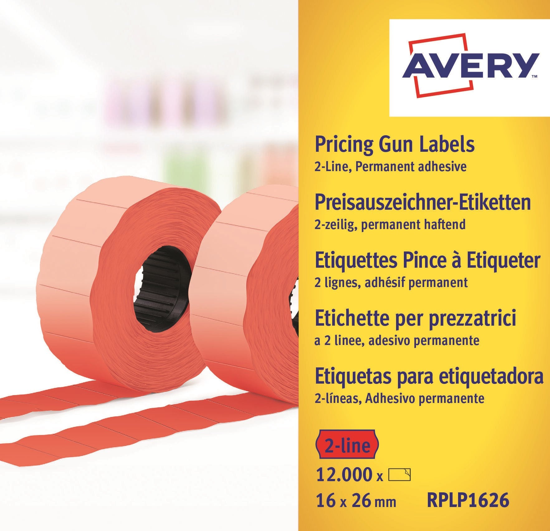 Labels 26x16 G2 Fluor Red 10-rolls