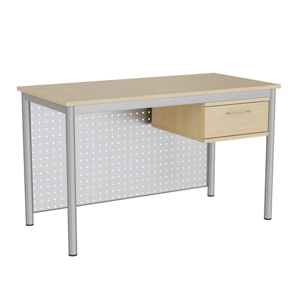 Lærerbord Combi 1400x700 Mm Birk På Alugrå Understel