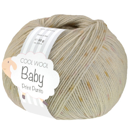 Lana Grossa Cool Wool Baby Garn Print 373 Beige Gul Blå Lilla