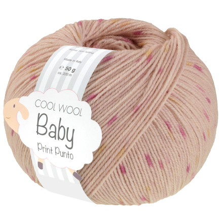 Lana Grossa Cool Wool Baby Garn Print Punto 370 Rosabeige Pink Gul