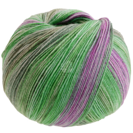 Lana Grossa Meilenweit 100 Seta Piano Garn 3612 Mosgrøn Jade Hvidgrøn Fuchsia