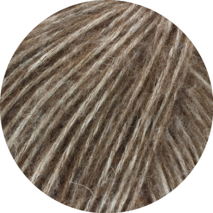 Lana Grossa Natural Alpaca Pelo Garn 008 Mørkebrun Plettet