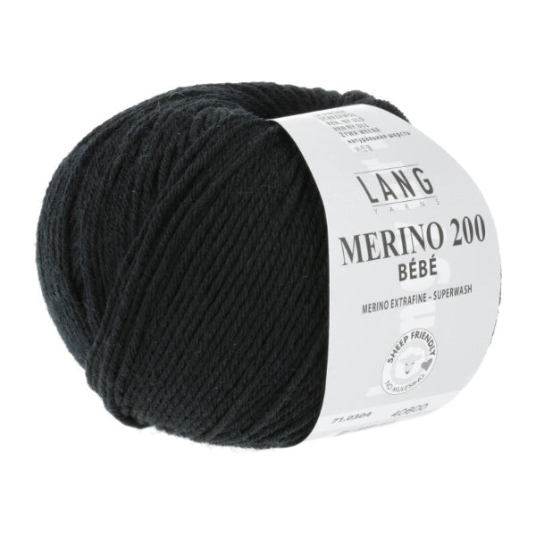 Lang Yarns Merino 200 Bebe Black 304