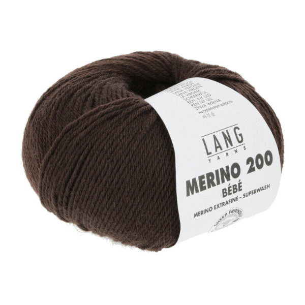 Lang Yarns Merino 200 Bebe Dark Brown 368