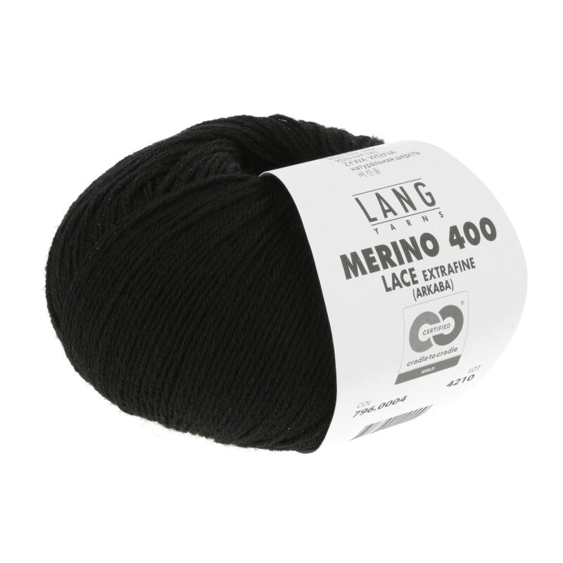 Lang Yarns Merino 400 Lace Black 0004