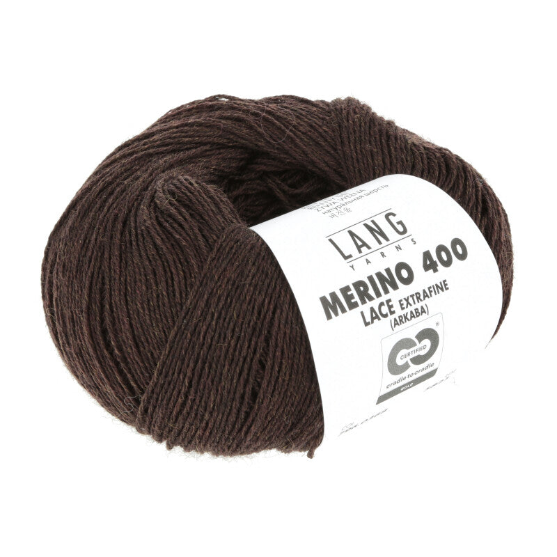 Lang Yarns Merino 400 Lace Dark Brown 0368