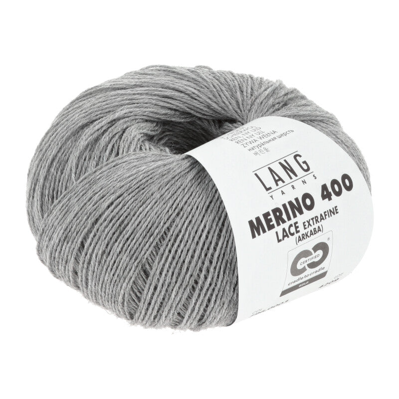 Lang Yarns Merino 400 Lace Light Grey 0003
