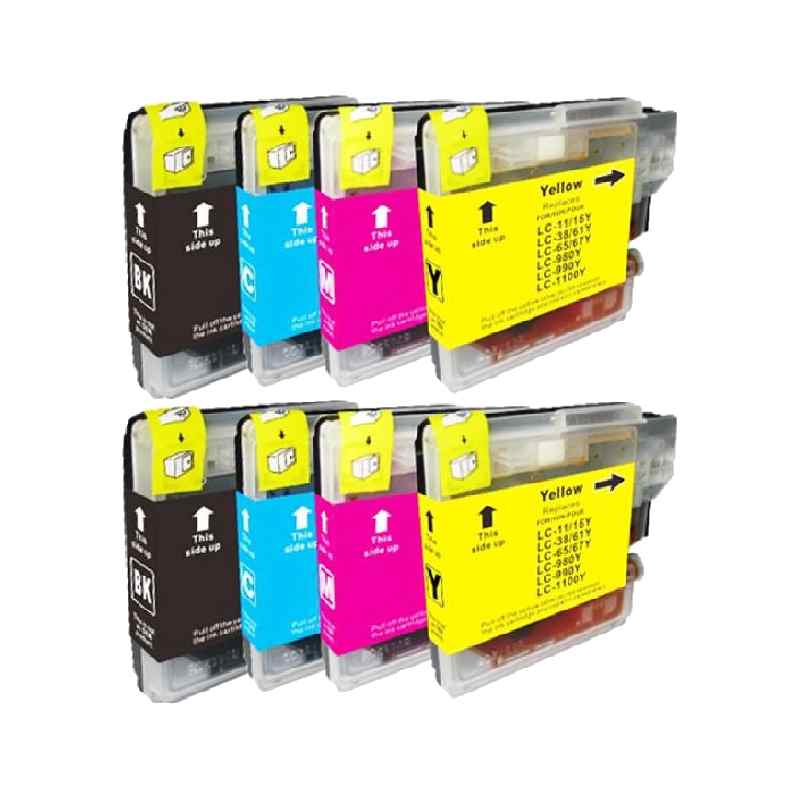 Rabat Sæt   Lc980       Farver Bk- - -  Kompatibel Brother Lc980 108 Ml