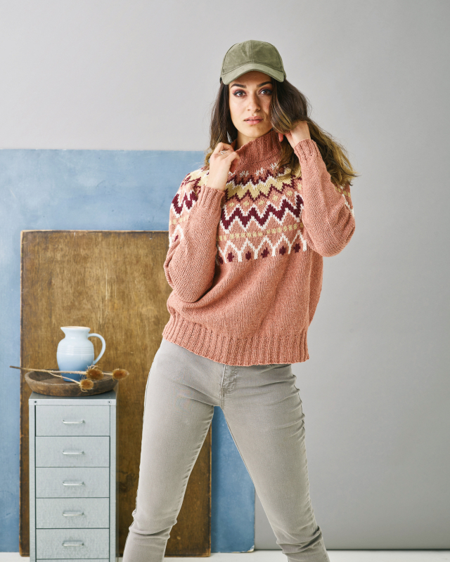 Let Loose Sweater Med Mønstret Bærestykke  Pdf 25 Kr