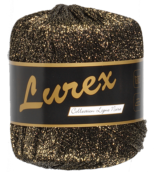 Lurex Glimmergarn  Sort Guld  25    Nr  16