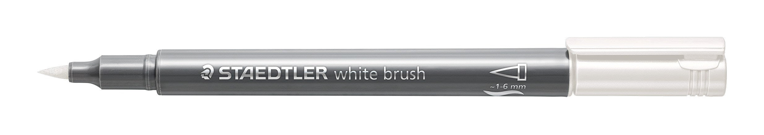 Marker Brush Metallic  -6mm Hvid