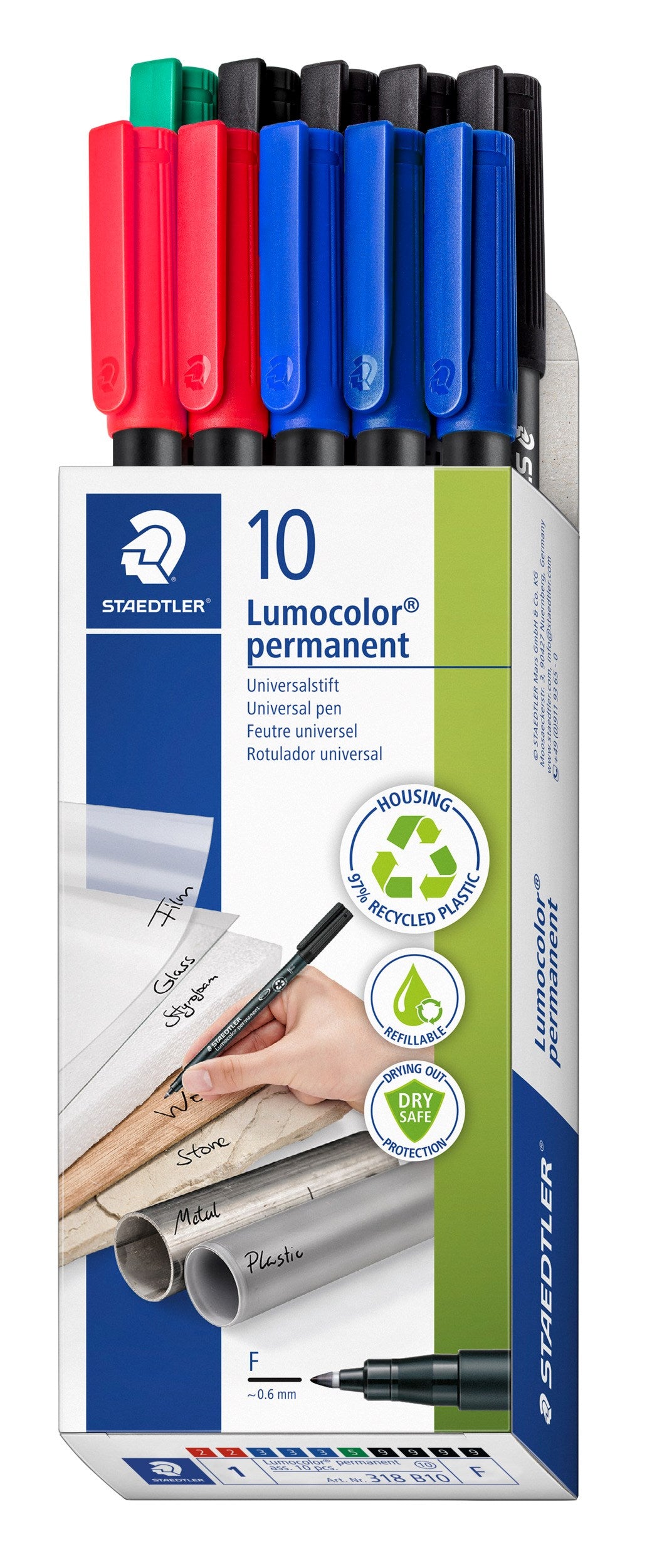 Marker Lumocolor Perm   6mm Ass  10
