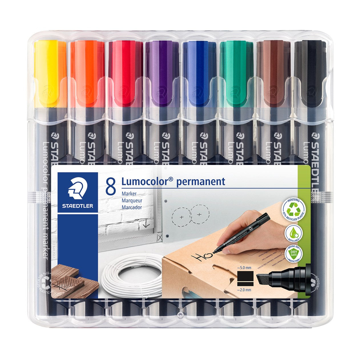 Marker Lumocolor Perm Skrå  -5mm Ass