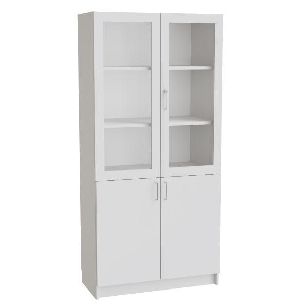 Materialskab Mora 2100x1000x470mm  Lysegrå   Glas Hel