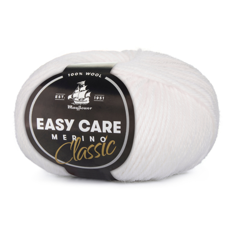 Mayflower Easy Care Classic 201 Hvid  Merinogarn  Fra Mayflower