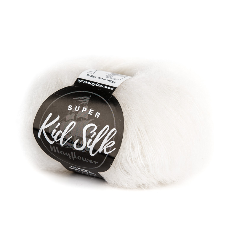 Mayflower Super Kid Silk Hvid 01  Mohair Silk  Fra Mayflower