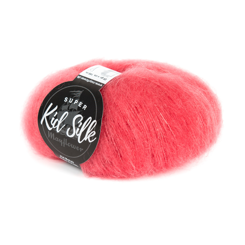 Mayflower Super Kid Silk Orangerød 13  Mohair Silk  Fra Mayflower