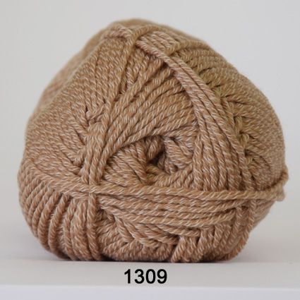 Merino Cotton  Meleret Lysebrun  50    Nr  1309