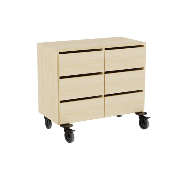 Opbevaring Stig 2x1   Rum    Skuffer  Birk Laminat  Hjul