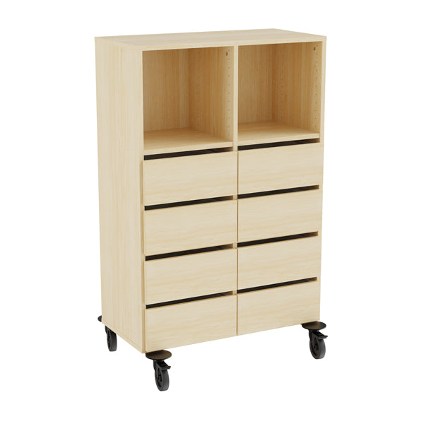 Opbevaring Stig 2x3 Rum    Skuffer  Birk  Laminat  Hjul