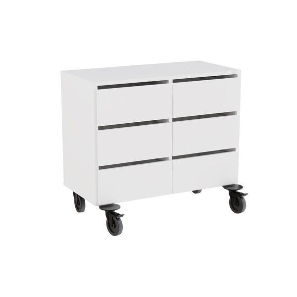 Opbevaring Stig 2x1   Rum    Skuffer  Hvid Laminat  Hjul