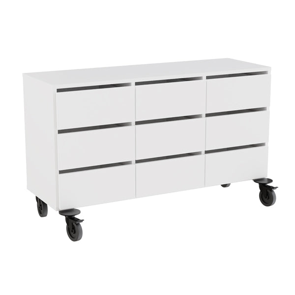 Opbevaring Stig 3x1   Rum    Skuffer  Hvid Laminat  Hjul