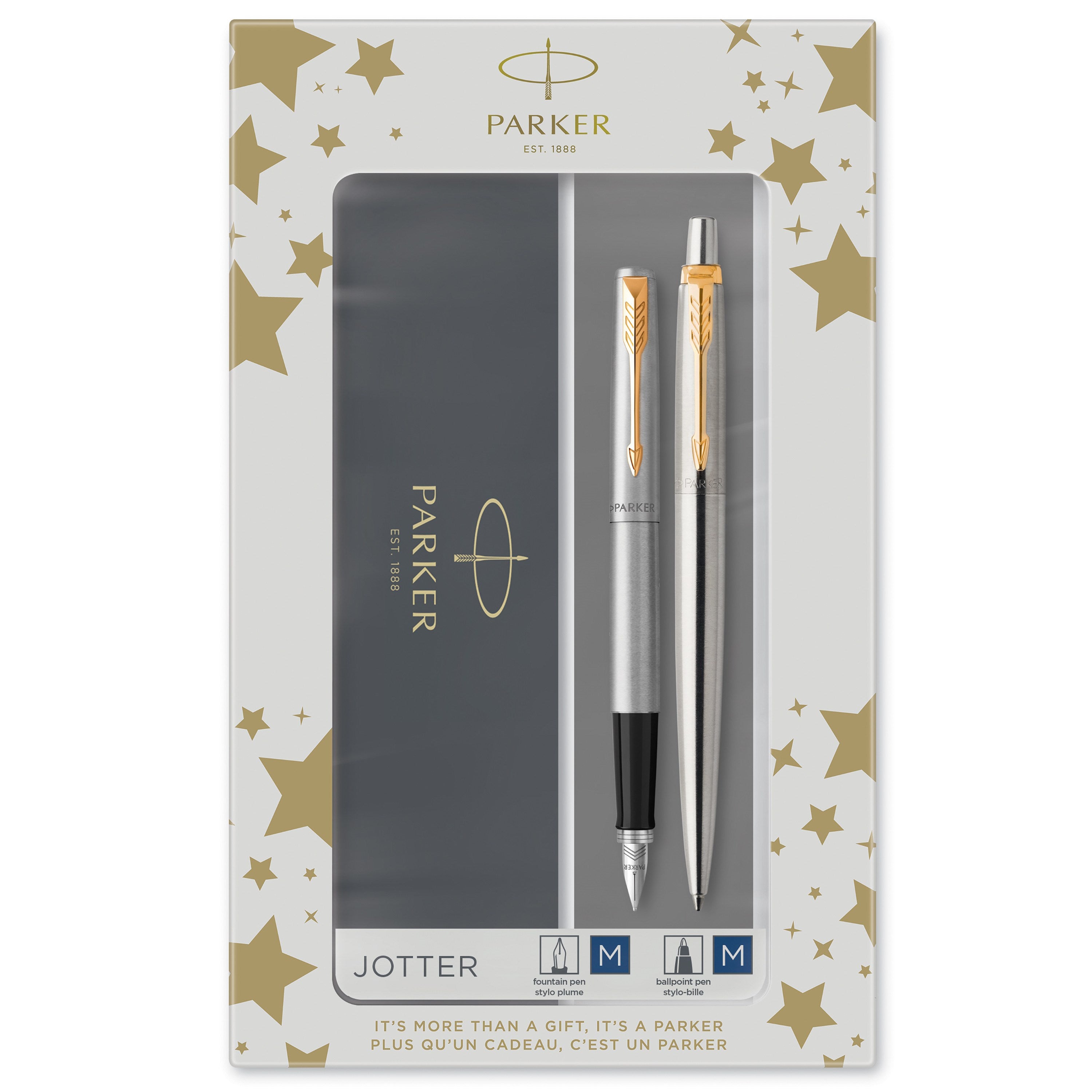 Parker Duosæt Jotter 77  Recycled Gt Kuglepen Fyldepen Sølv