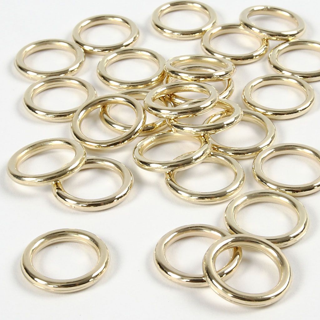 Plastringe  Dia: 15 Mm  Tykkelse:   Mm  25 Stk  Guld
