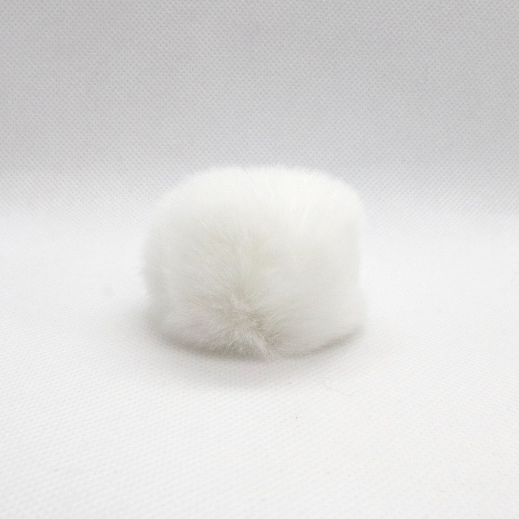 Pompon  Kaninhår  60 Mm  Hvid